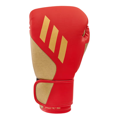 Adispd350tg Adidas Tilt 350 Pro Training Boxing Gloves Velcro Strap Red Gold 02